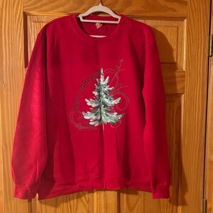 Red Christmas Tree Sweatshirt Size 2X